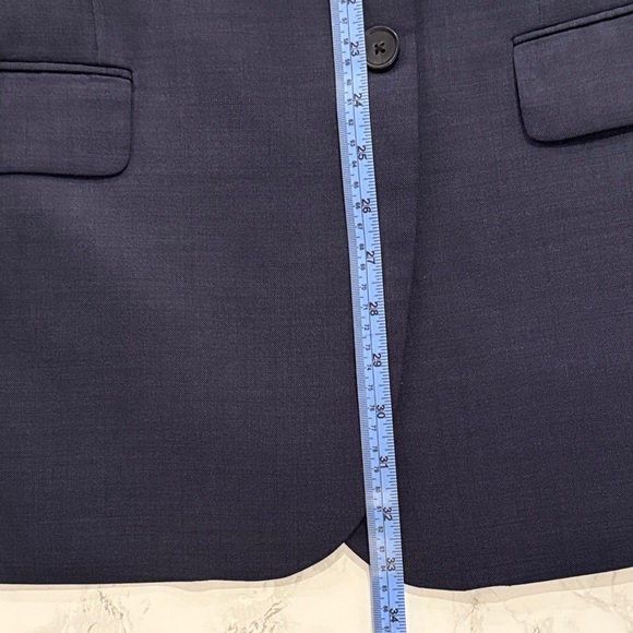 Awearness Kenneth Cole Men’s Navy Wool Slim Fit Blazer Sport Coat Size 48R - Picture 10 of 11